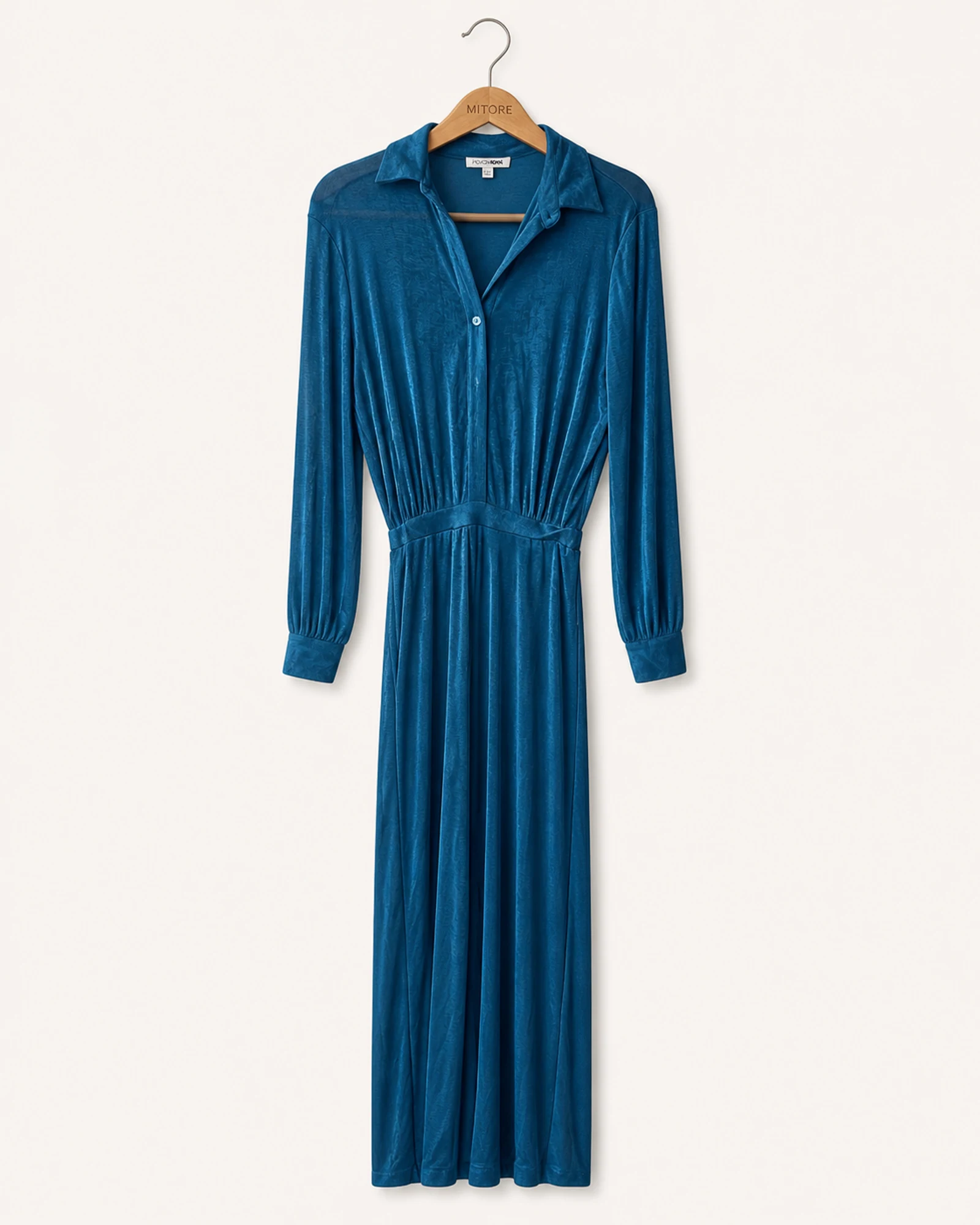 Vista frontal de vestido fashion nova verde azulado talla xs