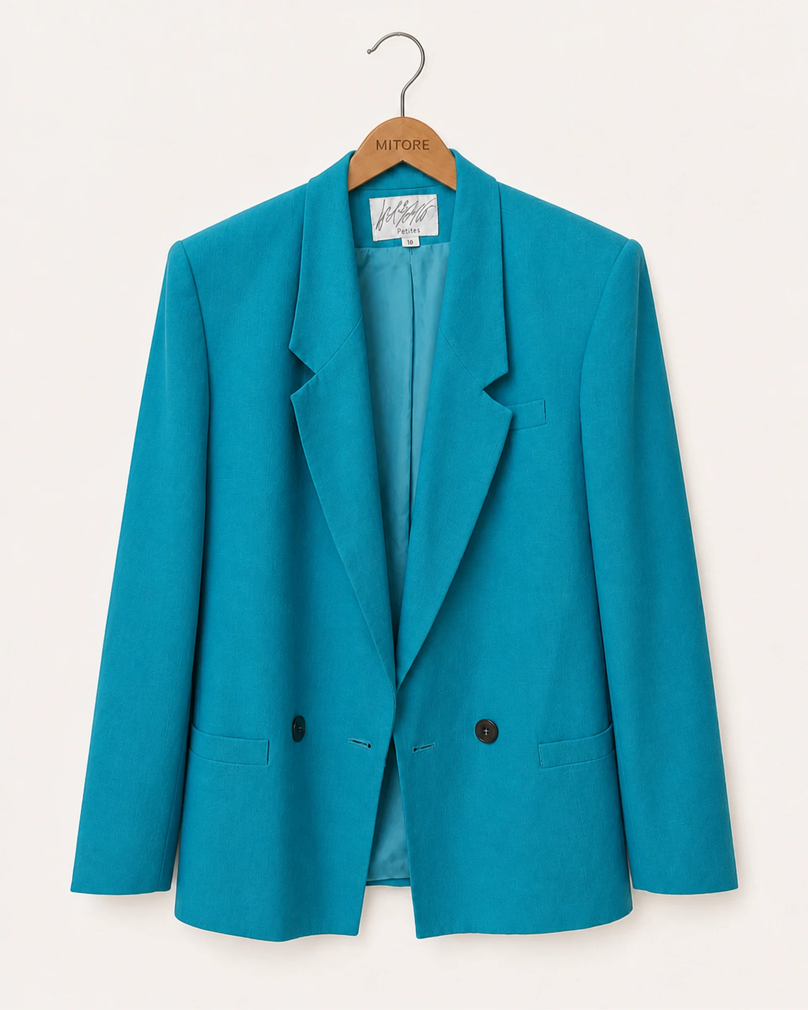Vista frontal de chaqueta o blazer worthington petites verde azulado talla 10