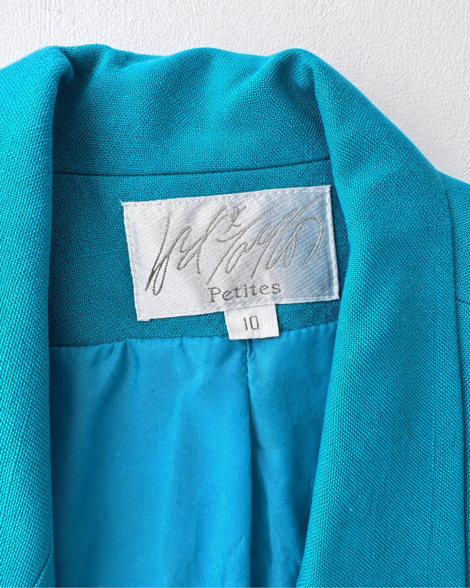 Etiqueta original de marca y talla de chaqueta o blazer worthington petites verde azulado talla 10
