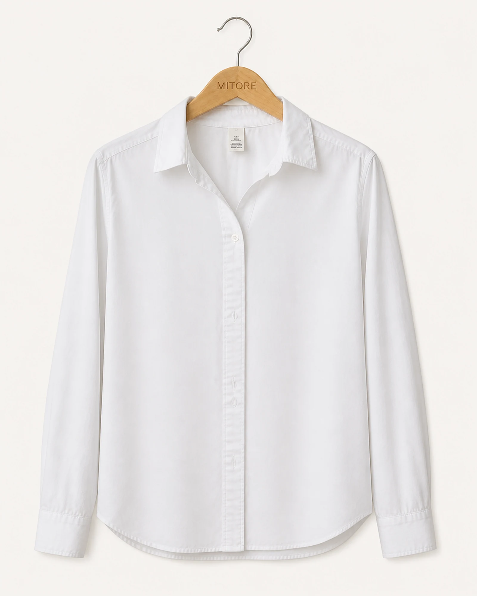 Vista frontal de camisa o top h&m blanco talla eur m / us m / ca m