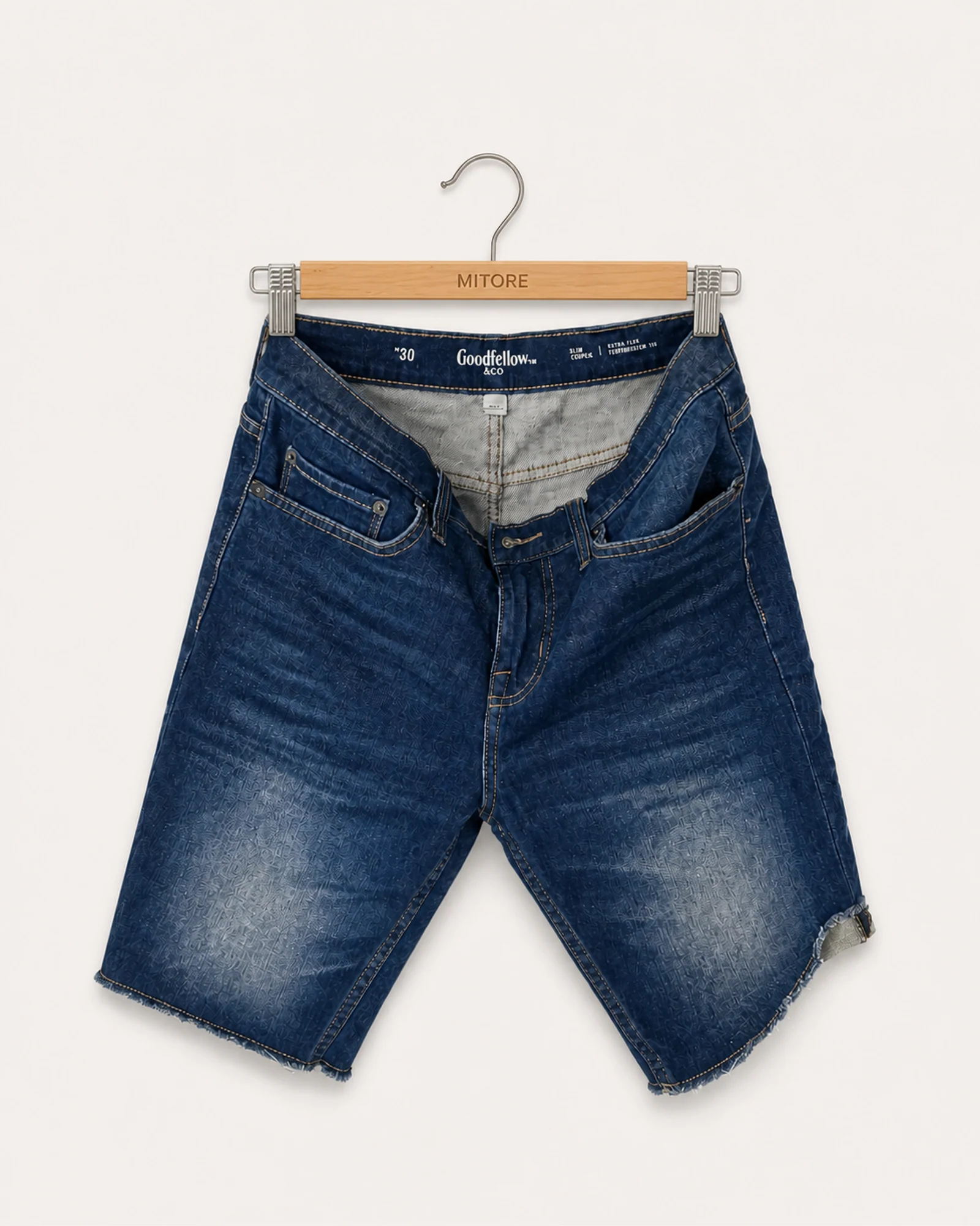 Vista frontal de short goodfellow & co azul talla 30