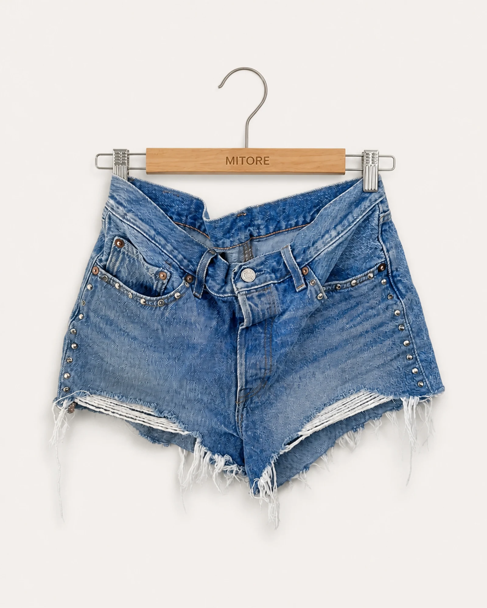 Vista frontal de short light blue talla us 6/7 (w28)
