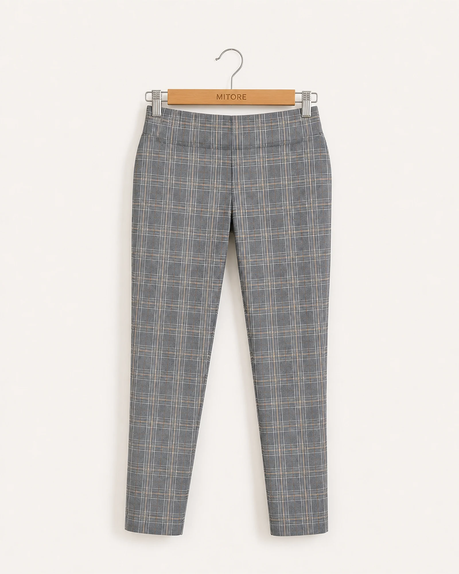 Vista frontal de leggings zara trafaluc gris y plaid talla eur s / usa 4 / mex 26
