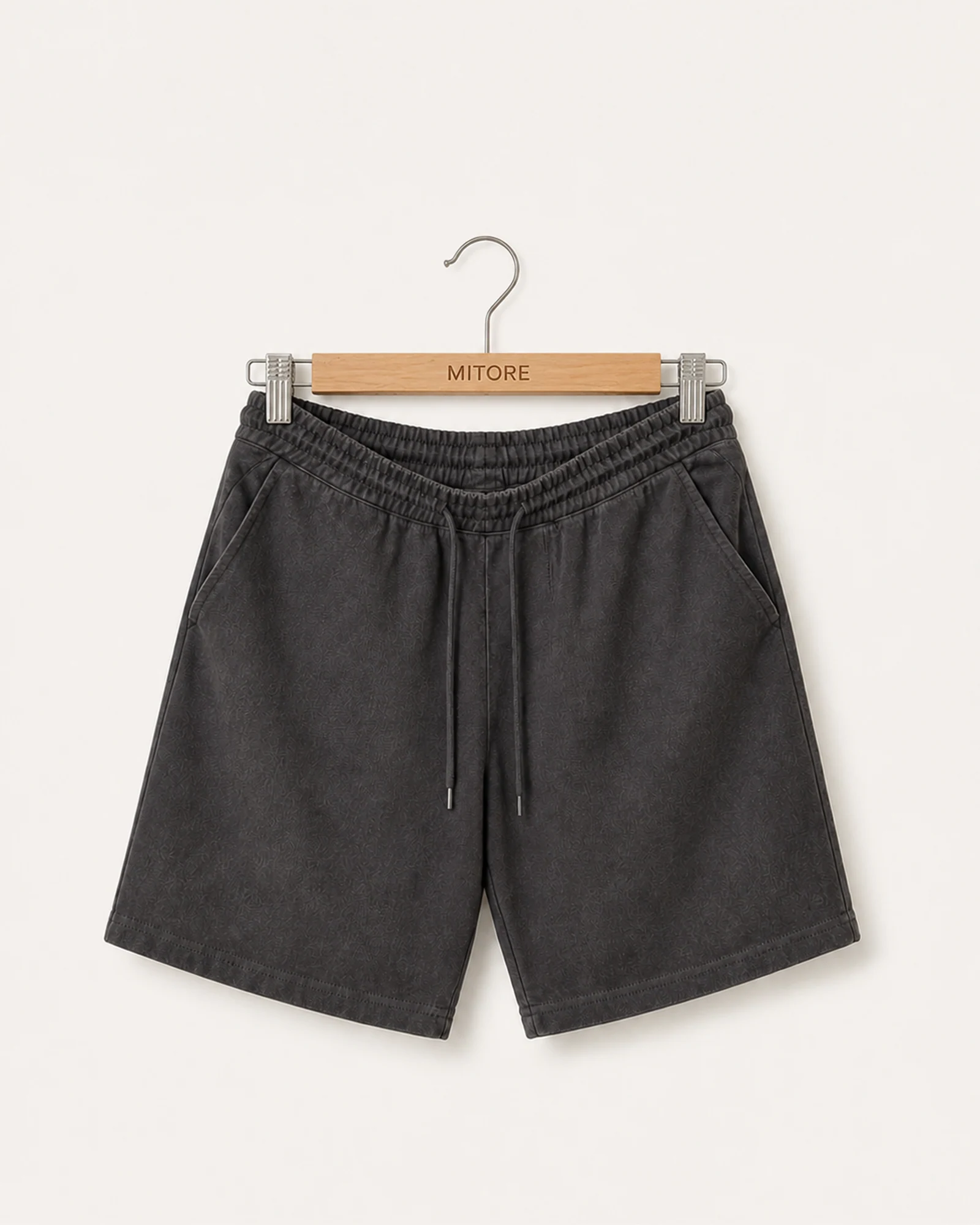 Vista frontal de short gris talla s/p